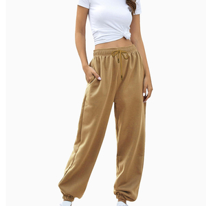 New Style Custom Made Japan Style Fleece 100% Polyester Wide Leg Loose Fit Drawstring Closure <b>Women</b> <b>Trouser</b> Professionally - Product Image 2