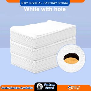 NIDY Disposable <b>Waterproof</b> Non Woven Gel <b>Bed</b> <b>Sheet</b> Spa Salon Wellness | Soft Breathable Hygienic Single Use Central Hole - Product Image 4