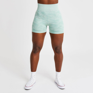Nouvel Arrivage Short de Yoga Femme en Polyester/Spandex Longueur Cuisse Taille Moyenne Couleur Unie Logo Personnalisé OEM Style Urbain - Product Image 1