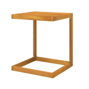 Table d'appoint en forme de C en bois massif pour l'extérieur, style moderne, pour la décoration de la maison et du jardin - Product Image 2
