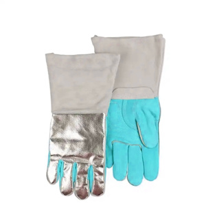 Gants de soudage TIG en cuir grainé de vachette et feuille d'aluminium de qualité supérieure, résistants à la chaleur et aux étincelles, pour soudeurs professionnels - Product Image 5