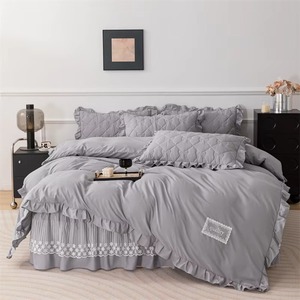 Parures de couette personnalisées, couleur unie, lavables, 400TC, 100% coton, parures de couette modernes - Product Image 6