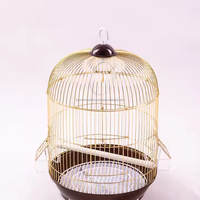 Cage à oiseaux en métal de luxe personnalisée Cage d'élevage de perroquets ronds pour animaux de compagnie Cage domestique mobile