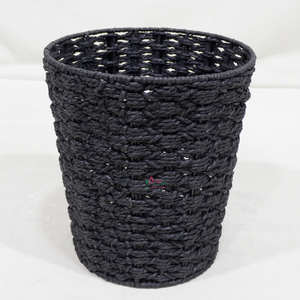 Handmade Black Round Paper <b>Rope</b> <b>Basket</b> Eco-Friendly Sustainable Minimalist Design Home Decor Multifunctional <b>Storage</b> Container - Product Image 1