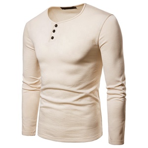 Nouveau design T-shirts décontractés pour hommes 100 % coton tricoté écologique avec logo frontal manches longues Pan Tone Jaune Vert Rouge 2026 - Product Image 4