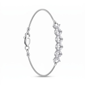 Radiant Natural Round Diamond Cluster <b>Bracelet</b> Unisex 14K Gold Plated IGI Certified Luxury Bridal Wear G Color - Product Image 4