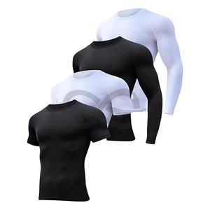 Chemises de compression d'entraînement à manches longues et courtes Rash Guard maillot de corps athlétique Gym Sports Fitness Running Training MMA - Product Image 1