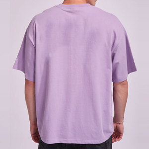 Custom Drop Shoulder Sleeves Short Men's T-Shirt Loose Fit Regular Design Pattern Knitted Fabric Solid Color Unisex T-Shirts - Product Image 2