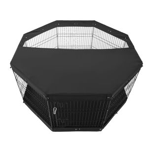Recinto per Cani Pieghevole in Metallo 8 Pezzi 30"H X 24"W con Tappetino Inferiore, Box per Esercizio per Animali Domestici da Interno/Esterno con Porta - Product Image 2