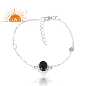 New Arrivals Sterling Silver Natural Doublet Amethyst Quartz Gemstone Bangle Custom Jewelry For Women Gift For Her - Product Image 4