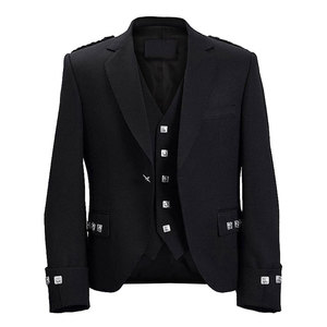 Veste et Gilet Traditionnels Argyle Noirs, Tenue Kilt Argyll des Highlands, Meilleures Ventes 2026 - Product Image 1