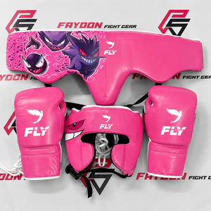 New Latest Design Customized Fly Purple Full Printed Genger <b>Sparring</b> <b>Set</b> Included <b>Boxing</b> Gloves Protection Headgear Groin Guard - Product Image 4