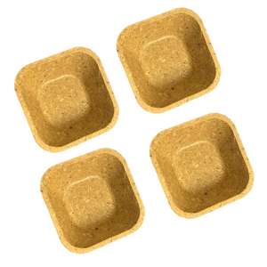 Bols carrés arrondis biodégradables, vaisselle jetable écologique en balles de riz naturelles pour la restauration - Product Image 2