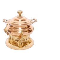 Gaufrier en laiton antique, 1 pièce, avec insertion d'aliments en acier inoxydable, capacité de 6 litre, pour les mariages, les restaurants, les hôtels