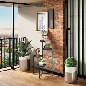 Giá để cây hoa đa năng cho sân vườn, ban công, kệ để chậu hoa, giá để đồ, giá để đồ 4 tầng bằng kim loại - Product Image 2