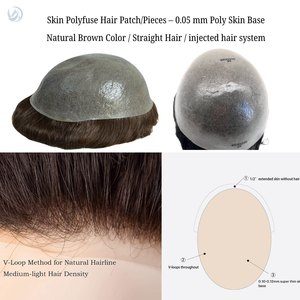 EMEDA - Peluca de Cabello Humano Virgen Remy con Cierre de Encaje, Base de PU Ultrafina, Peluca de Cabello Real para Hombre - Product Image 3