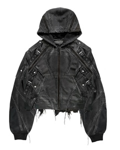 เสื้อฮู้ดดี้ผ้าเดนิมหนา 140 กรัม ทรงโอเวอร์ไซส์ สไตล์สตรีทแวร์ สำหรับฤดูหนาว ระบายอากาศได้ดี มีซับใน กระเป๋าคาร์โก้ ซิปหน้า เหมาะสำหรับทั้งผู้หญิงและผู้ชาย - Product Image 2