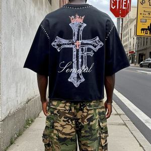 เสื้อยืดผู้ชายไซส์ใหญ่ พิมพ์ลายกราฟิกลายสก็อตประดับคริสตัลคุณภาพสูง ผ้าฝ้าย 100% เป็นมิตรกับสิ่งแวดล้อม ระบายอากาศได้ดี แห้งเร็ว - Product Image 2