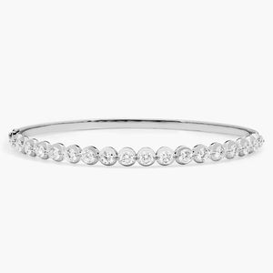 Illusion <b>Bangle</b> <b>Bracelet</b> With Lab-Grown Diamonds In White Gold - Product Image 6
