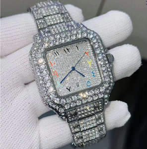 Nouvelle Montre de Luxe 2026 Entièrement Sertie de Diamants Moissanite, Mouvement Quartz, Montre Iced Out, Vente en Gros - Product Image 5