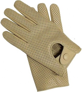 Leather Sports <b>Gloves</b> Breathable Perforated Wrist Length Unlined Plain Style For Spring And Summer Use - Product Image 5