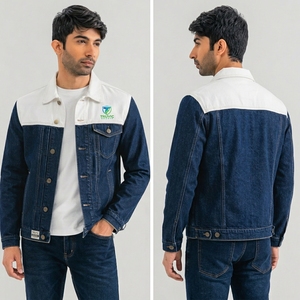 Chaqueta Vaquera de Algodón con Estampado Personalizado para Hombre, Chaqueta Vaquera de Alta Calidad a Precio Económico, Transpirable, con OEM - Product Image 4