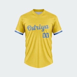 Nuevo Diseño de Camisetas de Béisbol con Logotipo Frontal, Cuello en V, Hechas de Poliéster 100% Transpirable, Manga Corta, Sólidas, Ligeras, Tela de 160 Gramos - Product Image 5