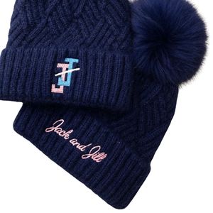 Gorro de Punto Personalizado de Mezcla de Cachemira con Pompón de Piel, Gorro de Invierno Cálido y Suave con Borde, Bordado Personalizado, Cómodo y a la Moda - Product Image 5