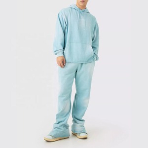 Conjunto Deportivo Azul Claro para Hombre, Estilo Casual, de Algodón, Cintura Elástica, Corte Holgado, para Primavera - Product Image 4
