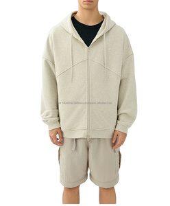 Fabricante de Sudaderas con Capucha Personalizadas OEM, Sudadera con Capucha Cuadrada de Alta Calidad 100% Algodón para Hombre, Sudadera con Capucha con Estampado Puff, Sudadera con Capucha con Cierre - Product Image 1