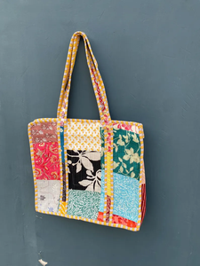 Bolso de Mano Acolchado de Algodón Estilo Bohemio, Bolso de Hombro con Cremallera, Suave, para Compras, Playa, Portátil, Verano - Product Image 2