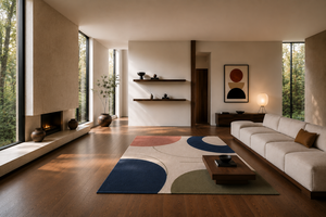 Alfombra de Lana Minimalista Abstracta Hecha a Mano, Alfombra Moderna Escandinava, Alfombra de Diseño Contemporáneo, Tamaño Personalizado - Product Image 2