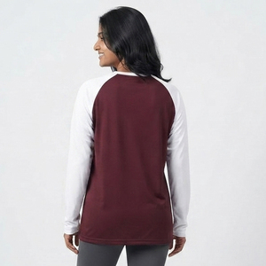 Printed Raglan Oversize T-Shirt <b>Women's</b> Long Sleeve Crew Neck Loose Fit Tee Casual Wear 100% Cotton Jersey Tee <b>Top</b> Ladies - Product Image 2