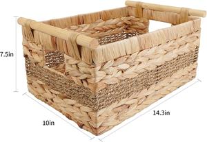 Cestas de almacenamiento de Jacinto de mimbre de algas marinas naturales tejidas a mano, organizador de artículos diversos para uso doméstico - Product Image 6