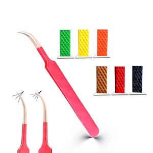 Pinces à cils volumineuses en titane pour un travail avancé d'extension de cils, offrant des pointes ultra-précises et une manipulation antistatique - Product Image 3