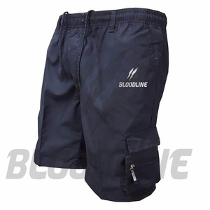 BLOODLINE Men's PU <b>Camouflage</b> Bermuda <b>Shorts</b> Mid Elastic Waist Casual Style with Pockets 220g PU Coated - Product Image 1