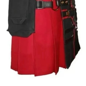 Hybrid Royal Stewart <b>Tartan</b> Kilts with Black & Irish Utility Kilt Pin Pants & <b>Trousers</b> with Pockets - Product Image 4