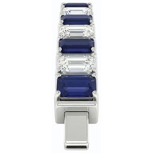 Bracelet tennis en saphir bleu taille émeraude, bijou neuf - Product Image 6