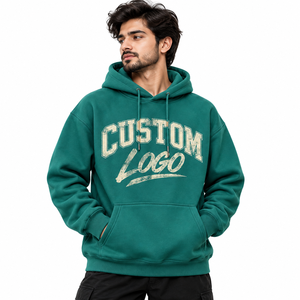 Sudadera con Capucha Negra Sólida para Hombre, Sudadera Casual de Manga Larga con Bolsillo Canguro, 100% Algodón, Sudaderas Gruesas para Hombre - Product Image 2