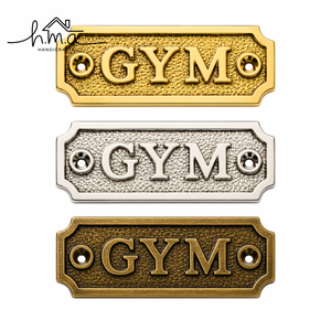 Vintage Brass Gym <b>Door</b> Sign <b>Plate</b> Antique Finish Fitness Room Name Plaque Decorative Wall Mount Sign for Home Club Hotel Use - Product Image 1