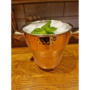 Wholesale Hammered Copper Made Ice Bucket With Lid And Tongs Insulated Wine <b>Cooler</b> For Home Bar Parties And Catering Usage - Product Image 5