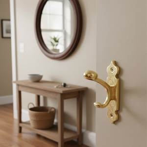 Antique Brass Wall Hooks Heavy Duty <b>Robe</b> Holder For Home Decor Stylish Multipurpose Hanging Solution Modern - Product Image 3