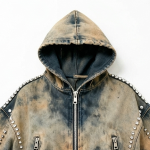 Sweat à capuche en gros, épais 450 g/m² en molleton, coupe ample, pour marques de mode américaines, graphisme personnalisé - Product Image 4