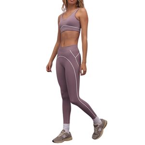 Ensemble de yoga 2 pièces personnalisé pour femmes, soutien-gorge de sport sans couture et leggings pour la course à pied, vêtements de sport actifs - Product Image 2