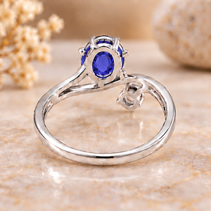 925 <b>Silver</b> Tanzanite <b>Ring</b>, Blue Gemstone <b>Statement</b> <b>Ring</b>, Classic Solitaire Design, Handmade Jewelry Gift - Product Image 4