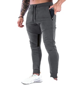 Pantalon de jogging en coton confortable pour homme, coupe ajustée, bas côtelé, style streetwear décontracté, pour le sport et l'entraînement - Product Image 1