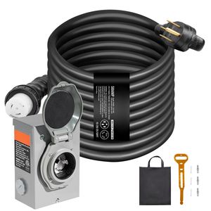 Cavo di Alimentazione per Generatore NEMA 14-50P/SS2-50R STW 6/3+8/1 AWG 50 Amp, Kit Scatola di Ingresso da 50 Piedi con Connettore Twist Lock C, Parti e Accessori per Elettricità - Product Image 1