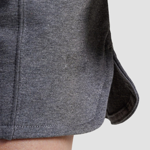 Custom Charcoal Grey Pintuck Sweat Shorts - Women's High <b>Waisted</b> Fleece Shorts with Side Slit Heavyweight Cotton Athletic Shorts - Product Image 6