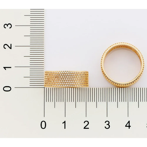 Anillo de Eternidad, Chapado en Oro Real de 18K, Micro Pavé de Diamantes, Piedra Redonda, Estilo Glamuroso, Joyería de Boda Unisex - Product Image 2