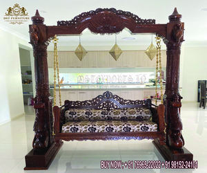 Jhula en teck de qualité supérieure, design classique, pour salon, balançoire en bois de paon design pour salon - Product Image 5